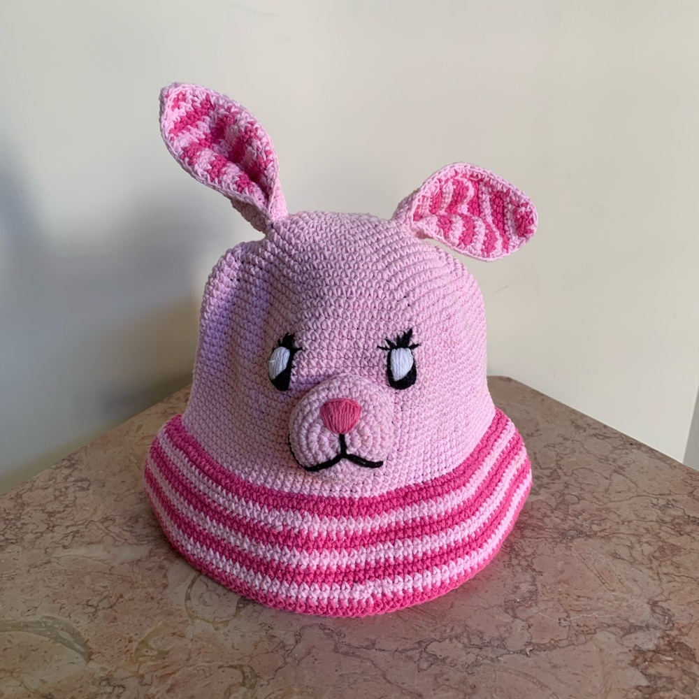 Kids’ Pink Bunny Cotton Hat